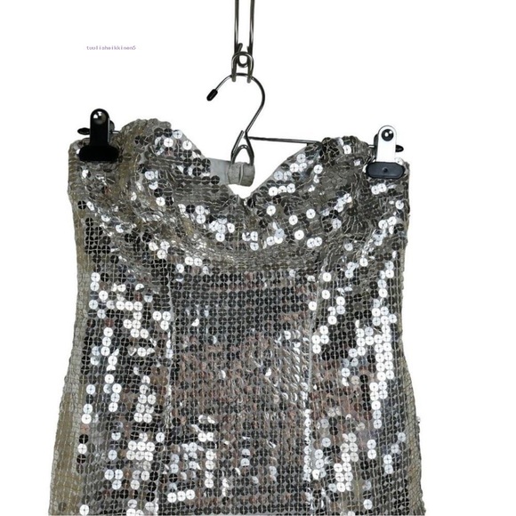 MAJORELLE Jovanna Embellished Midi Dress in Silver Large - Picture 4 of 4